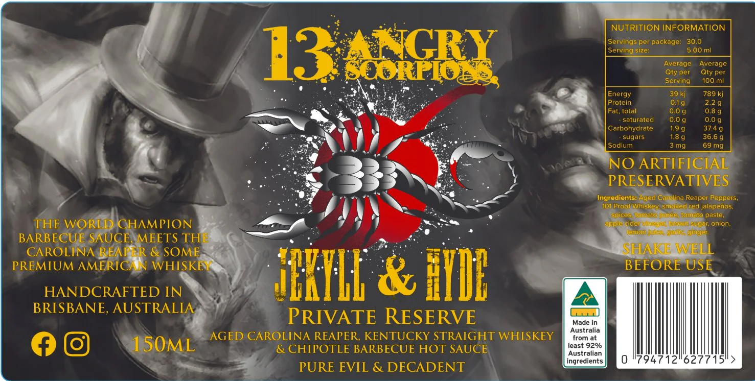 13 Angry Scorpions Jekyll & Hyde Private Reserve Hot Sauce 150ml - Image 4