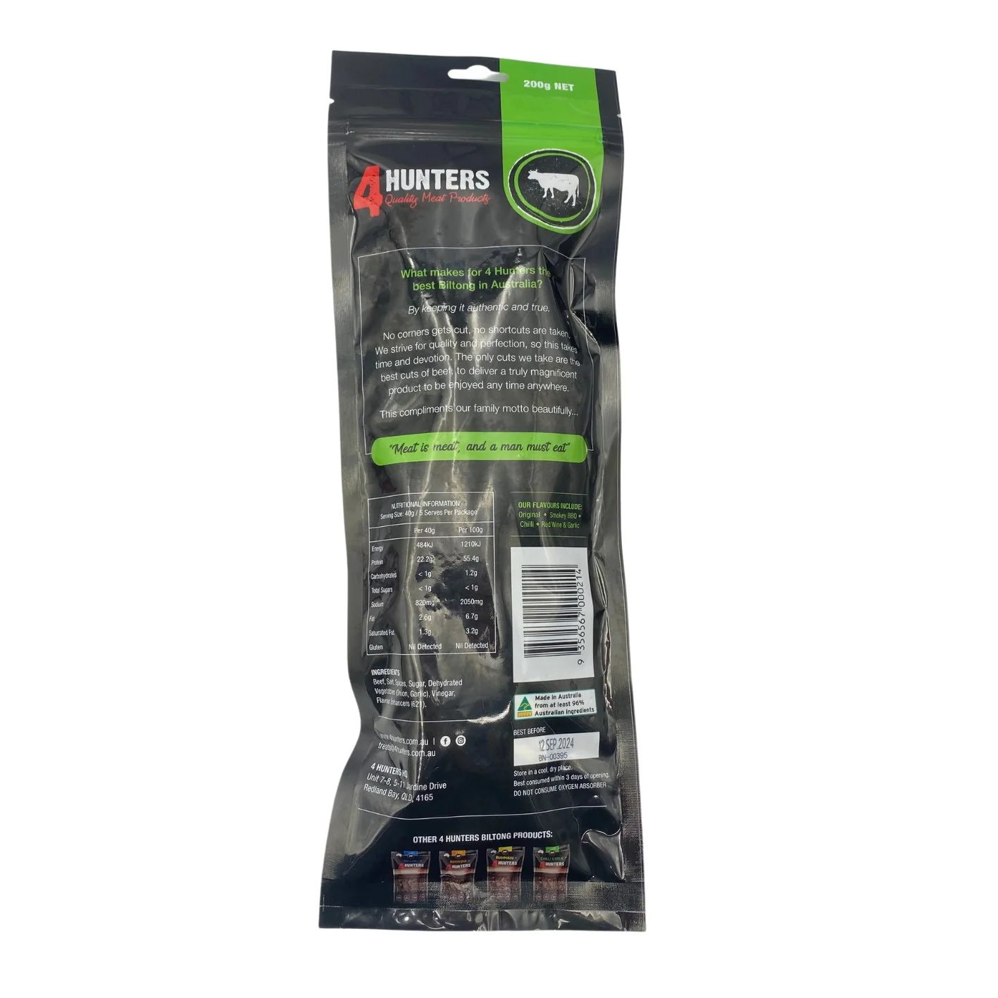 4 Hunters Original Jerky Sticks 200g - Image 3