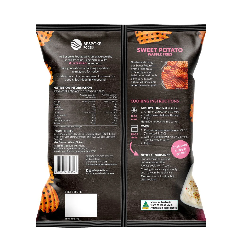 Bespoke Sweet Potato Waffle Fries 500g - Image 3