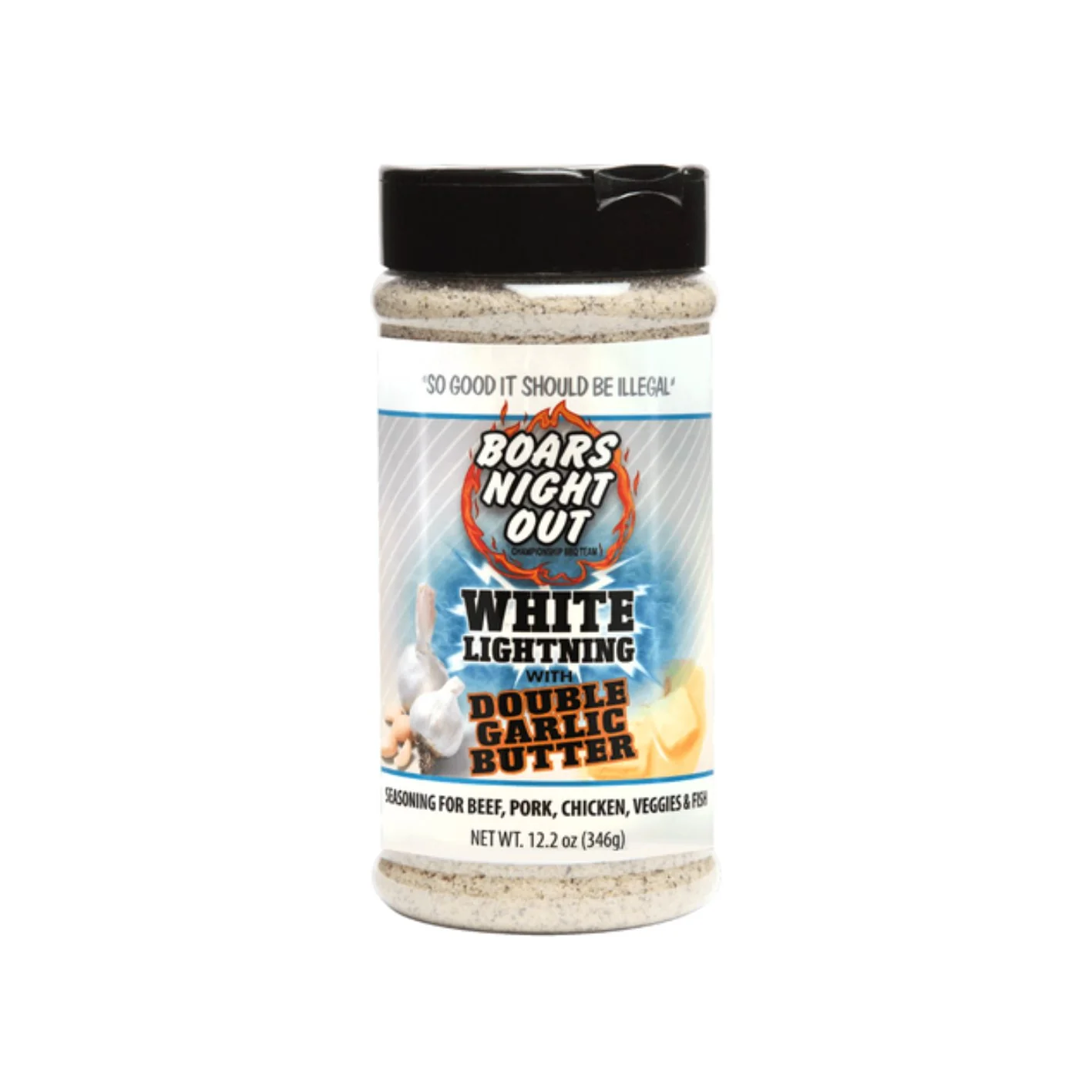 Boars Night Out White Lightning with Double Garlic Butter BBQ Rub 346g