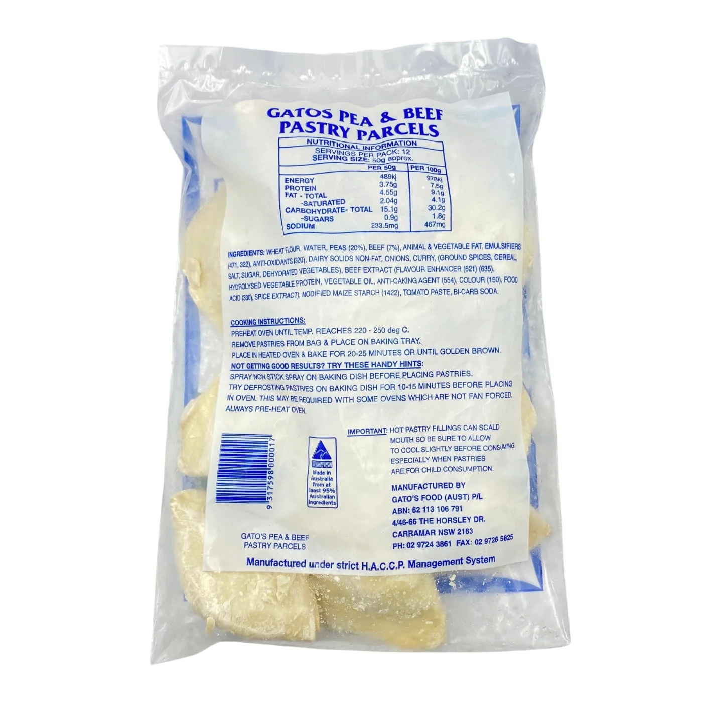 Gato's Pastizzi Pea & Beef 600g - Image 3
