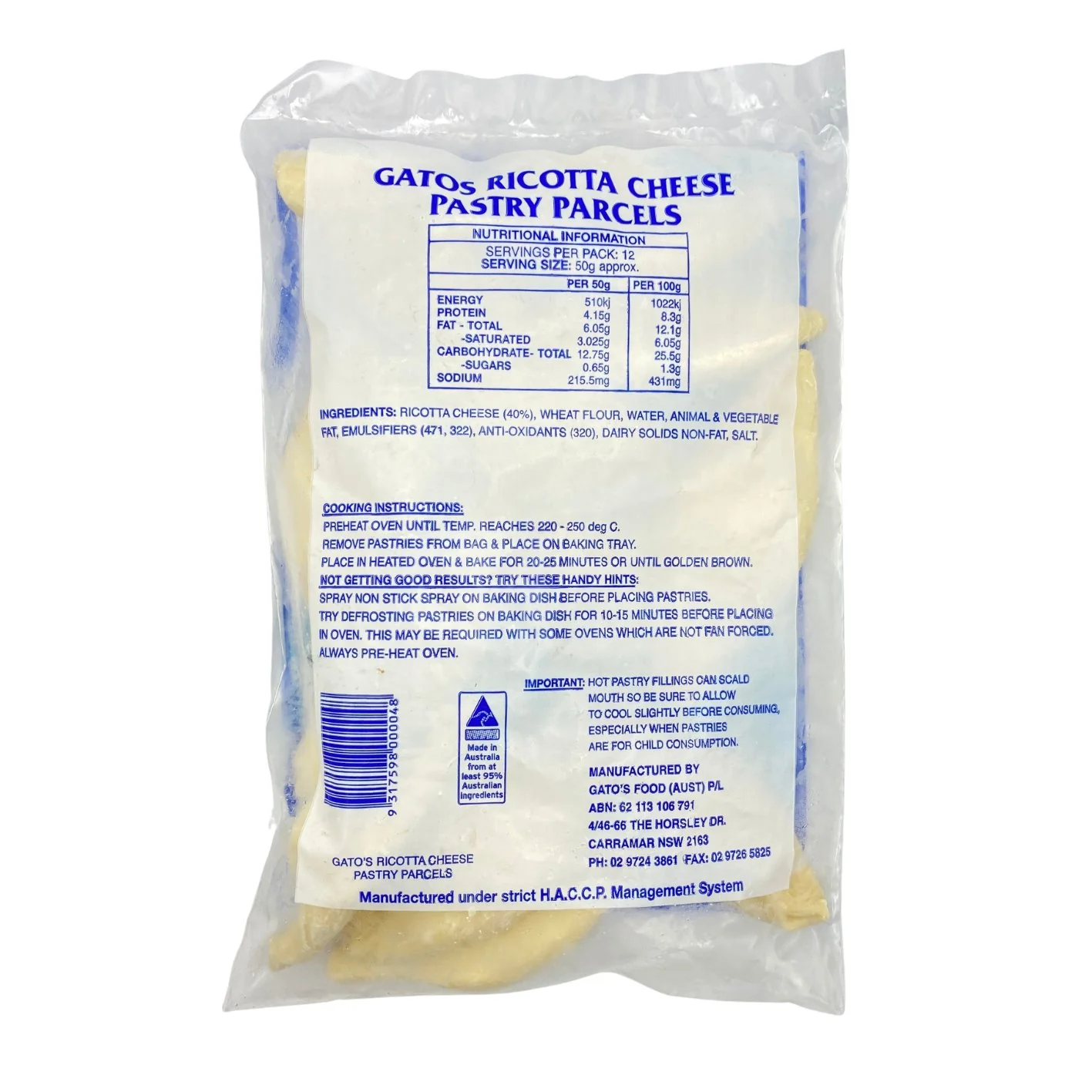 Gato's Pastizzi Ricotta Cheese 600g - Image 3