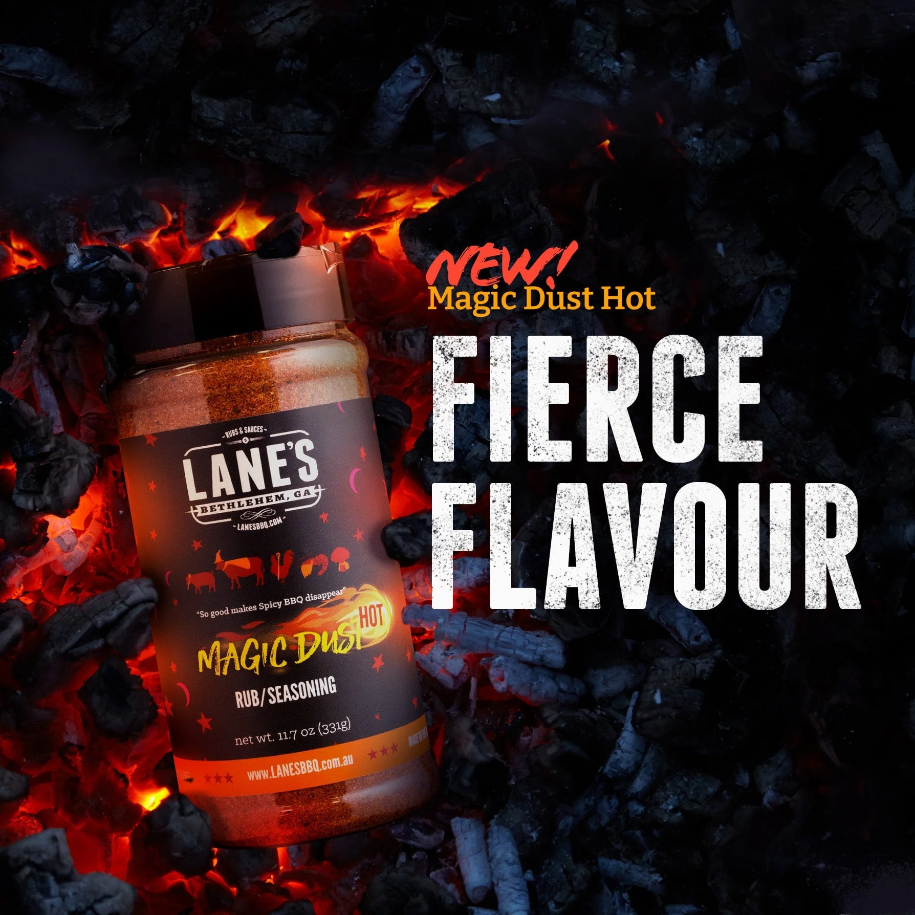 Lane's BBQ Magic Dust Hot Rub 124g - Image 2