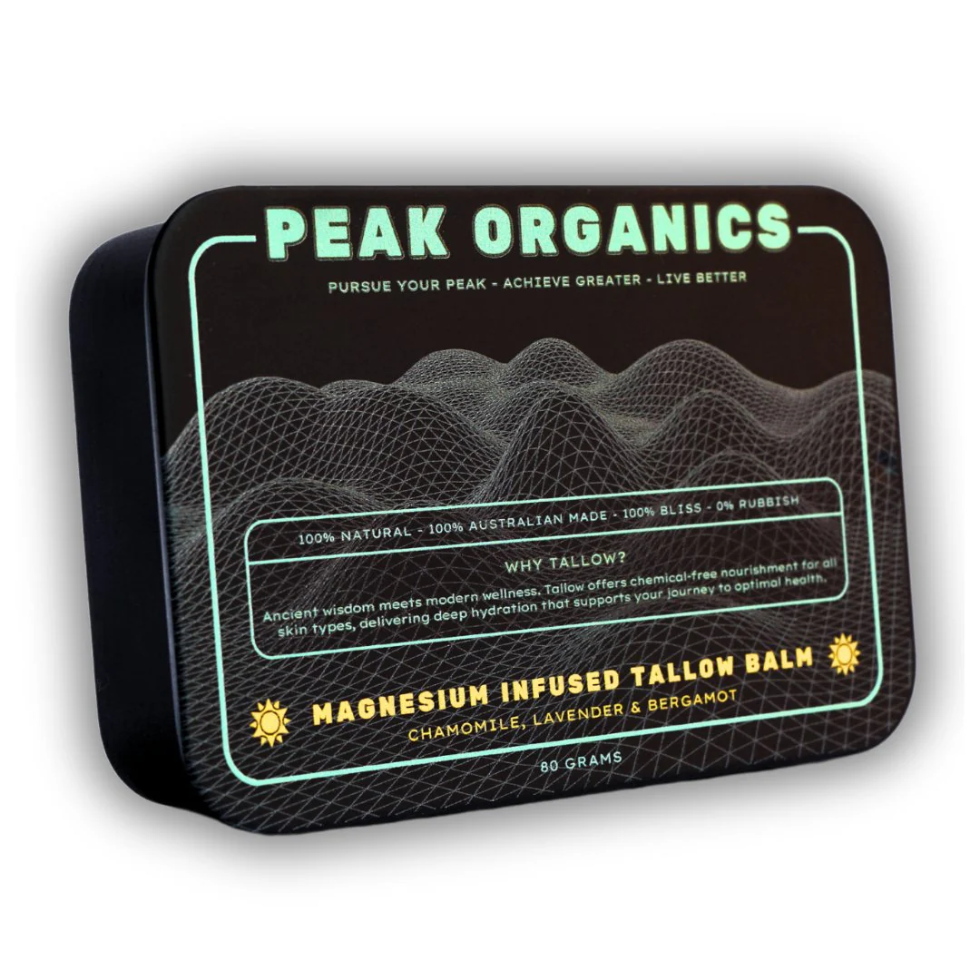 Peak Organics Magnesium Infused Tallow Balm - Chamomile, Lavender & Bergamot 80g