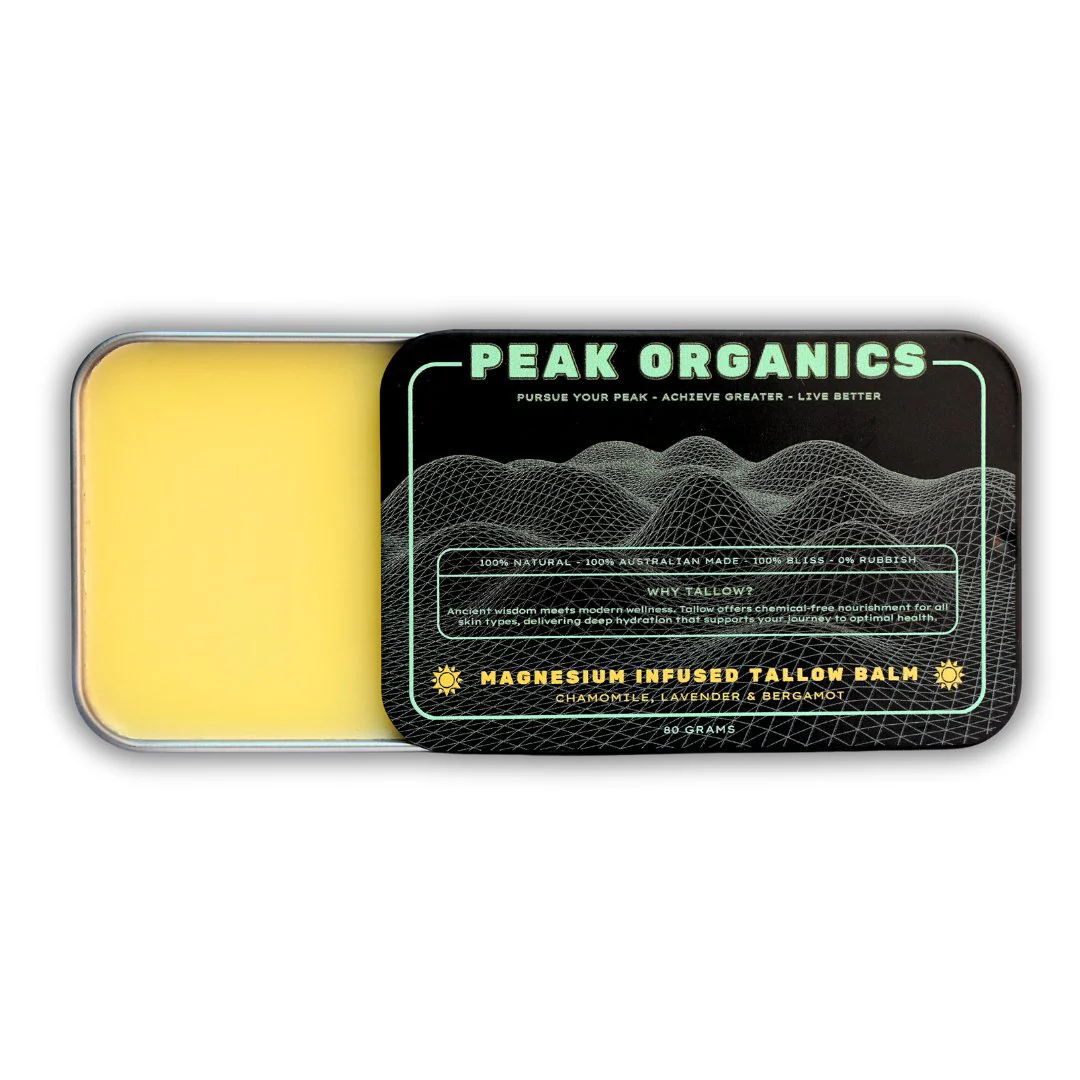 Peak Organics Magnesium Infused Tallow Balm - Chamomile, Lavender & Bergamot 80g - Image 2