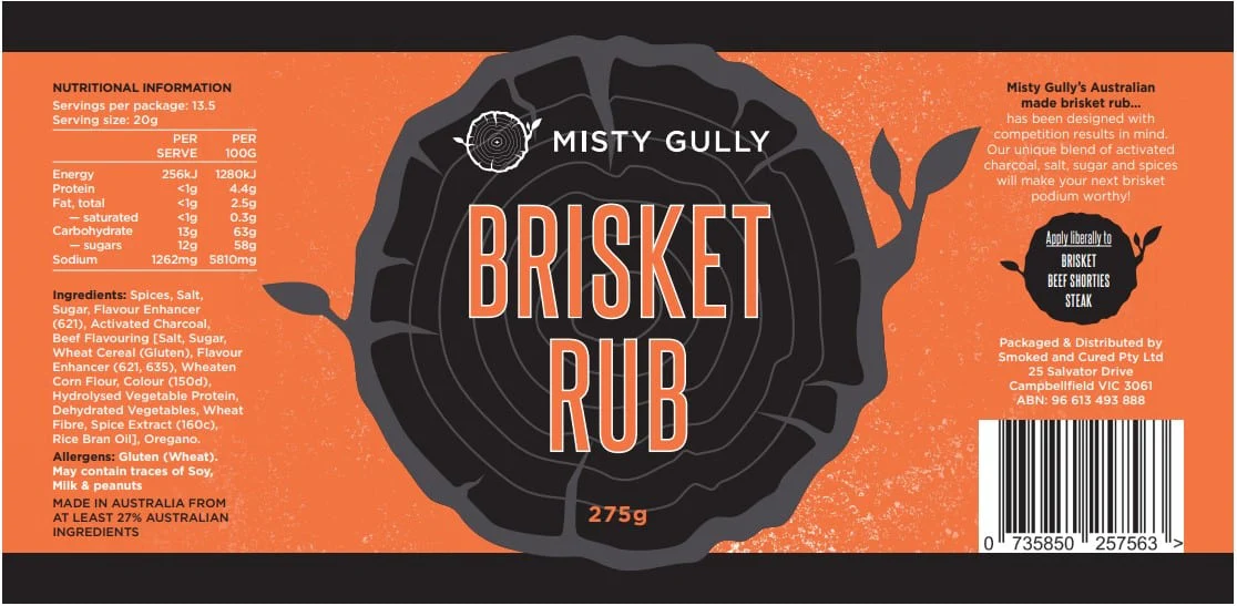 Misty Gully Brisket BBQ Rub 210g - Image 2