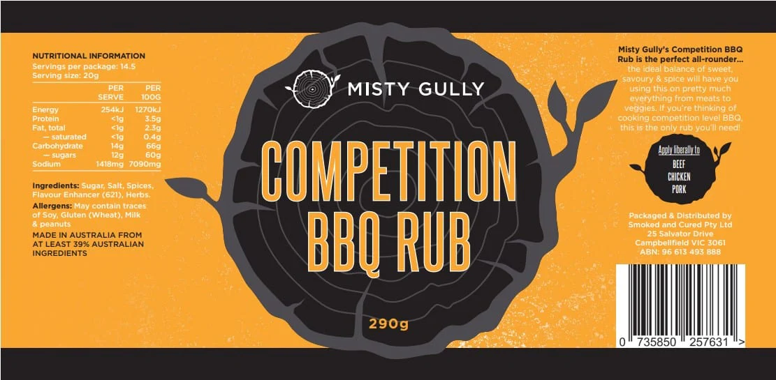 Misty Gully Competition BBQ Rub 210g - Image 2