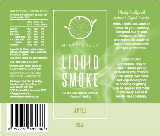 Misty Gully Liquid Smoke Apple 200ml - Image 2