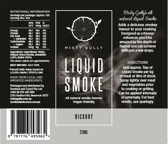 Misty Gully Liquid Smoke Hickory 200ml - Image 2