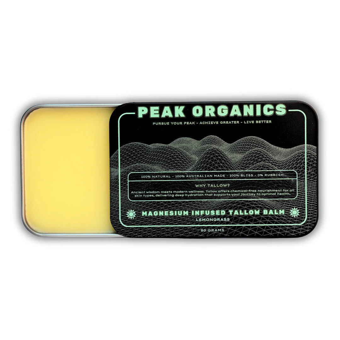 Peak Organics Magnesium Infused Tallow Balm - Lemongrass 80g - Image 2