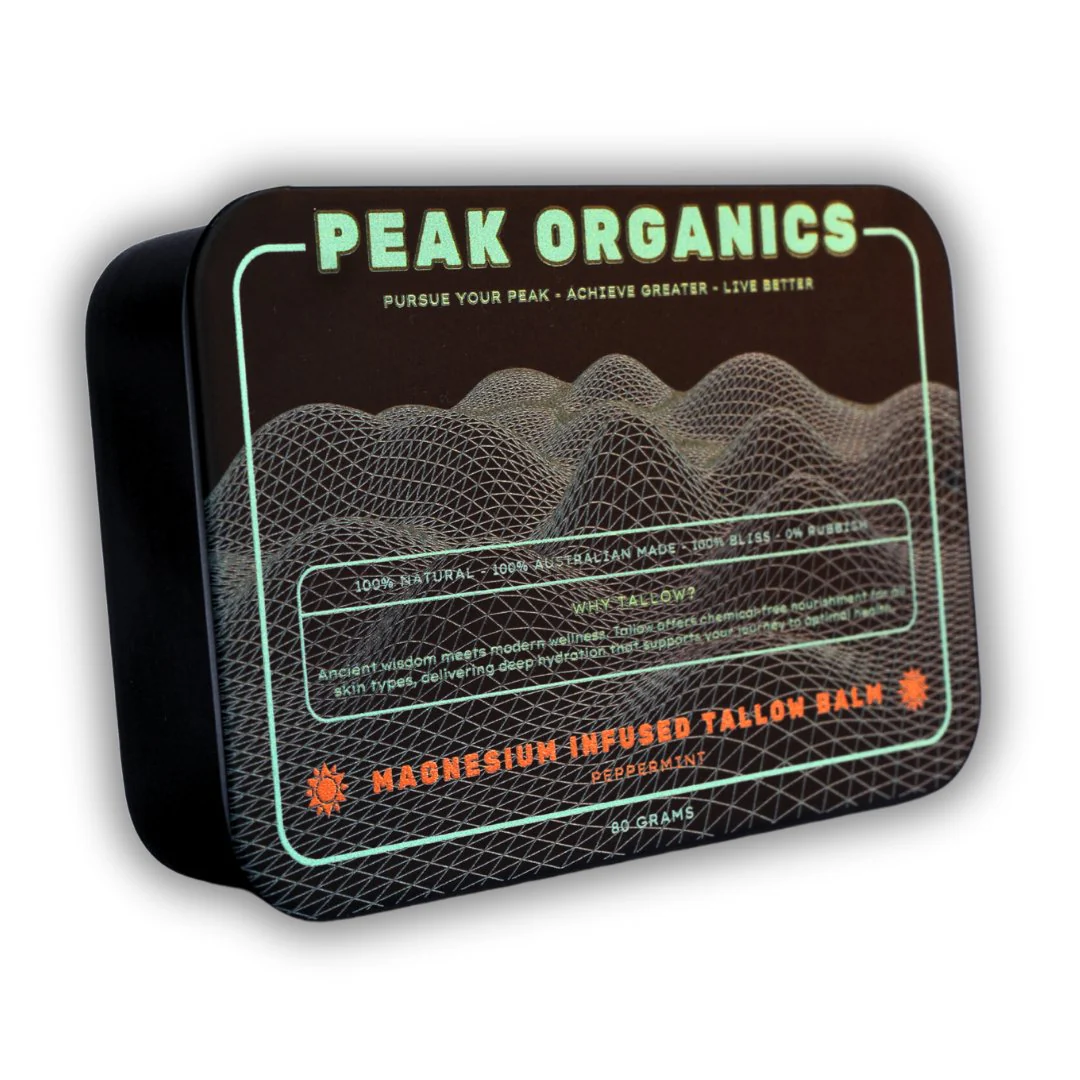 Peak Organics Magnesium Infused Tallow Balm - Peppermint 80g