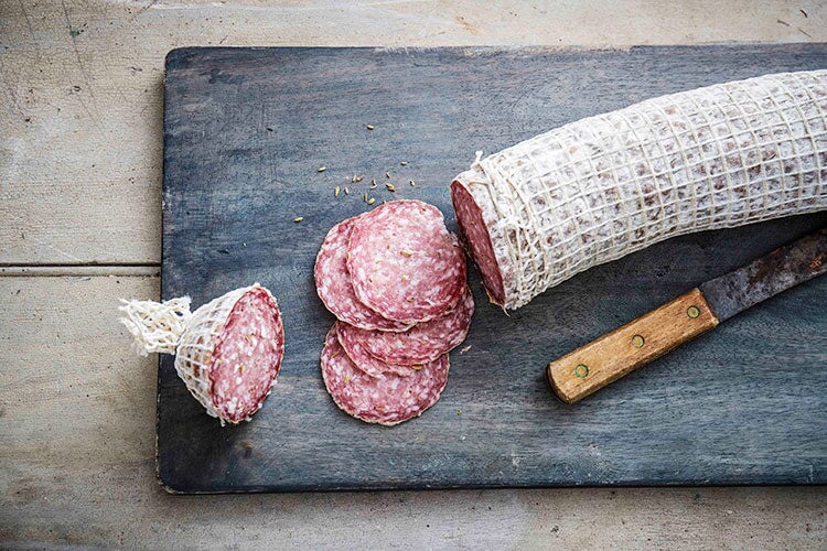 Salame Finocchiona (Garlic & Fennel) - Free Range Classic Style Salami - Sliced 100g - Image 2