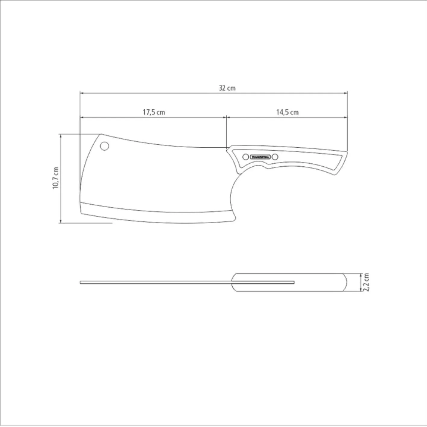 Tramontina Churrasco Black Collection Meat Cleaver 7" - Image 3