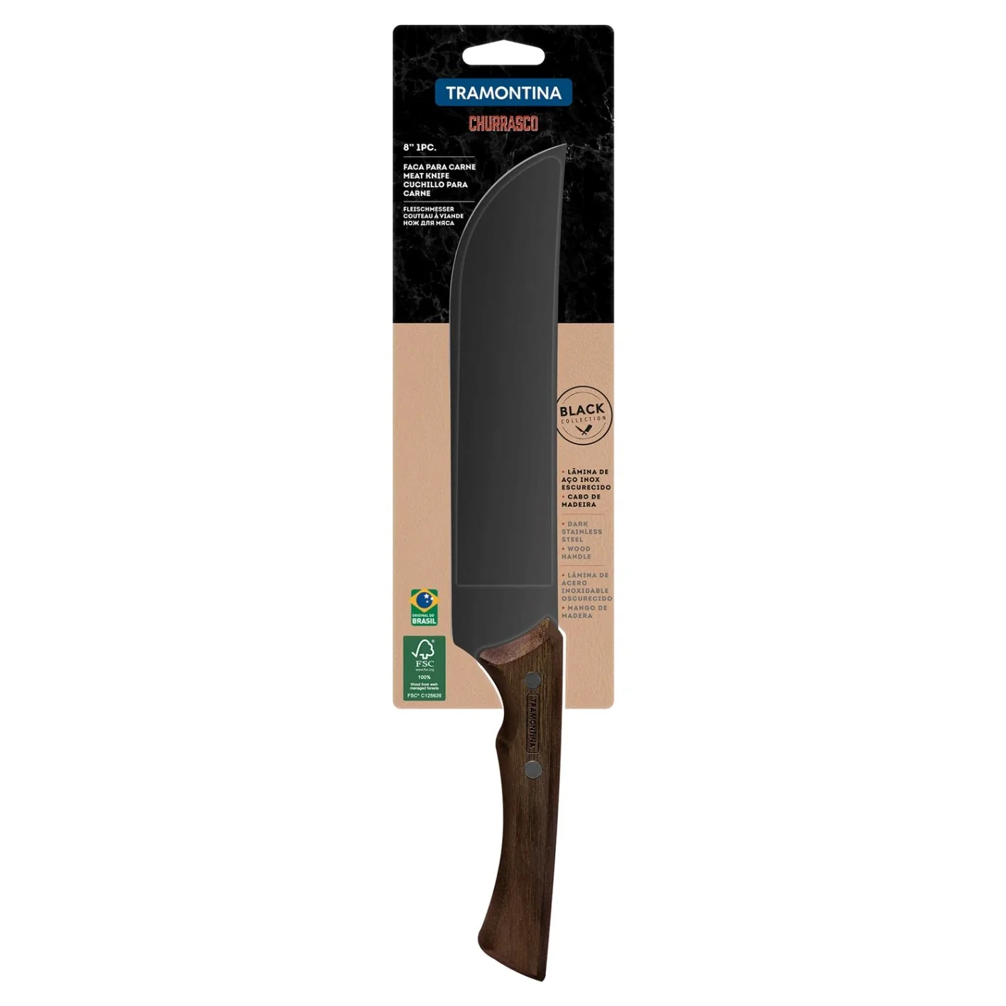 Tramontina Churrasco Black Collection Meat Knife 8" - Image 2