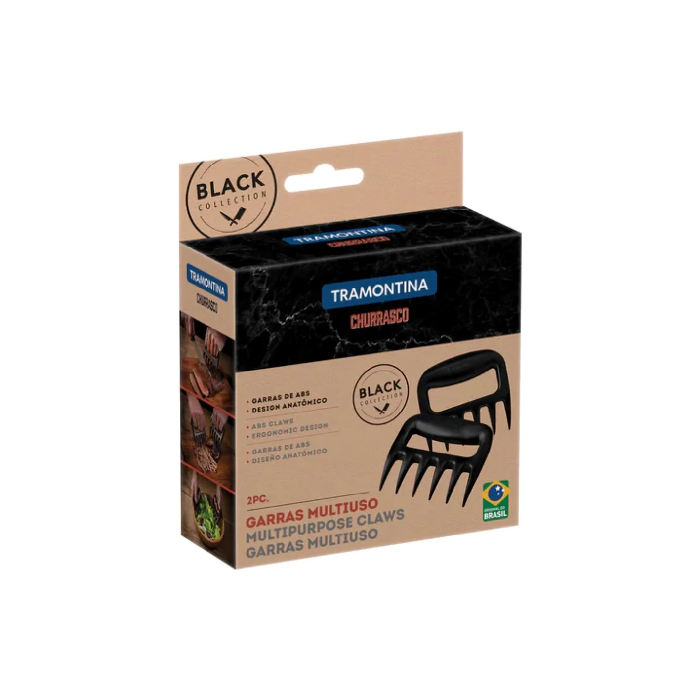 Tramontina Churrasco Black Collection Plastic Barbecue Claws 2pc - Image 2